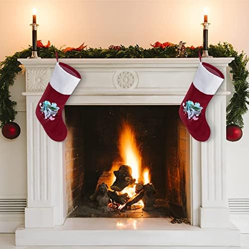 Вълк Коледен Окачен Отглеждане на Сладък Дядо Чорап за Коледно Украса Украса Подаръци