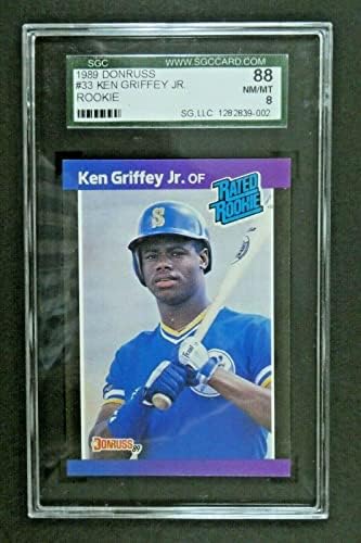 1989 Donruss 33 Бейзболна картичка начинаещ Кен Гриффи-младши SGC 8 NM-MT - Бейзболни картички за начинаещи