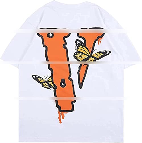 Lnuqkyo V Letter Мъжки Дамски Модни Тениска Мъжка Тениска С Графичен принтом в стил Хип-Хоп