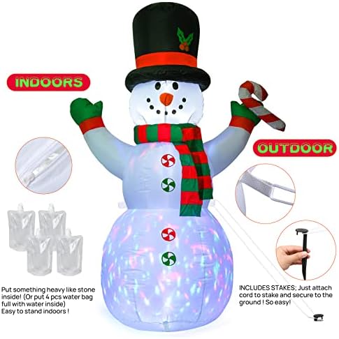 Biulotter 5FT Коледни Надуваеми Украса, Снежен човек, Led Осветление на Коледа, за украса на двора, Коледен Подарък за децата