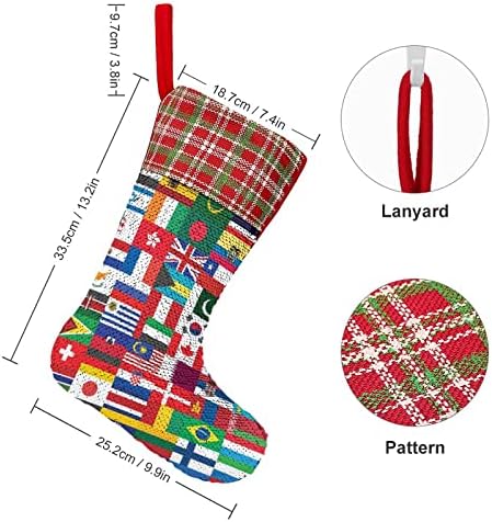 Чорапи за Коледните Празници с Пайети, Украсени Световен Флага, Обратим, което променя Цвета си, Магически