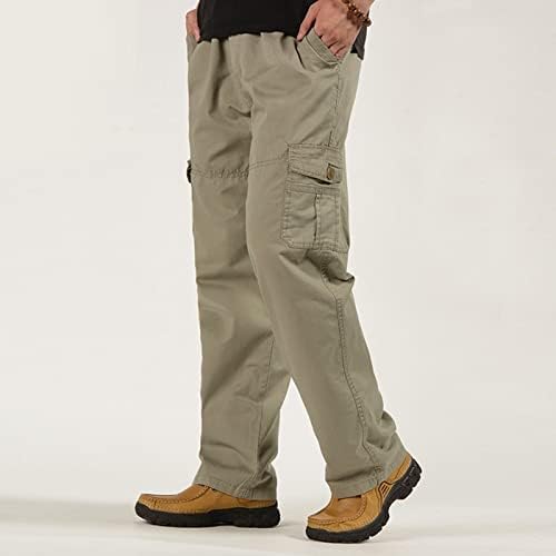 Леки Панталони-Карго Мъжки Големи и Високи Мъжки Ежедневни Свободни Памучни Панталони Големи Размери с Еластичен