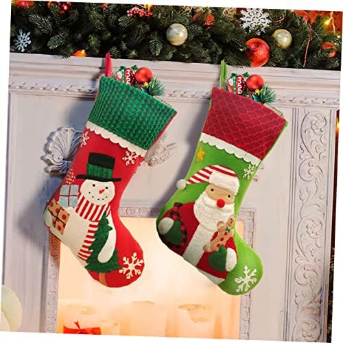 Abaodam 2 бр. Коледна Украса Calcetines De para Niños Чорапи За Камината Украса Коледен Отглеждане Калъф Текстилен Чорап