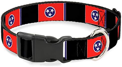 Котешки Нашийник с катарама Breakaway Tennessee Flags Черен Цвят с Ширина 6-9 см 0,5 инча