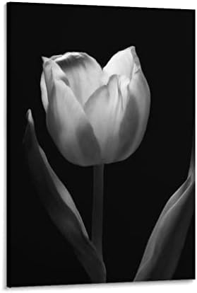 Скандинавски Черно-бял Абстрактен Плакат с Цъфтящи цветя, Картина върху Платно, Стенни Художествена Картина, Роза,