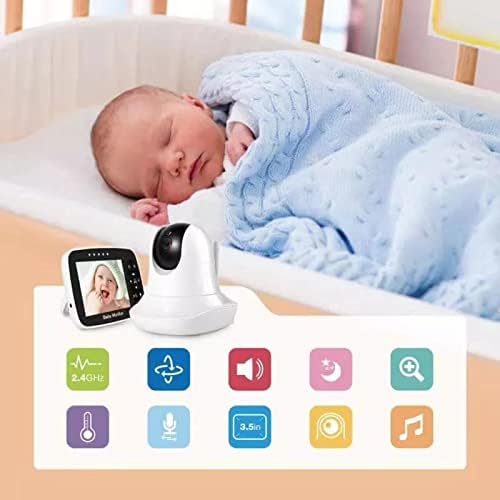 Видеоняня Yoidesu, 3,5-инчов LCD Безжичен монитор за бебета, Система за видео наблюдение за дете с нощно виждане, Двупосочен