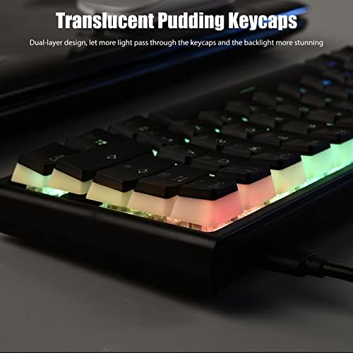 Жичен ръчна детска клавиатура MYKYLIN с led подсветка True RGB Компактни 60-Лихвен 61-Ключови за Защита От отблясъците