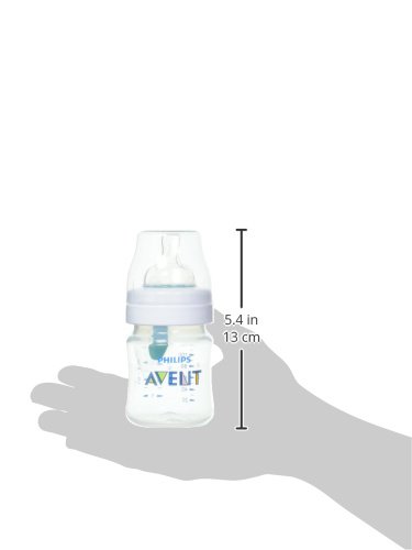 Детска бутилка Philips AVENT против колики с въздушно дупка, 4 унция, опаковки от 4