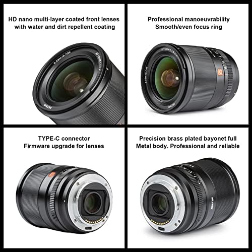 VILTROX 13 mm обектив с монтиране на f1.4 F/1.4 E, широкоъгълен обектив Aps-C Prime за фотоапарат Sony с затваряне
