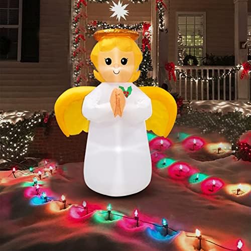 Коледен Надуваем Ангел, 5-Подножието Външни Надуваеми Декорации за Двор, Осветено Коледно Надувное Украса за Вътрешно