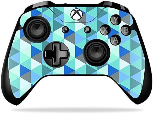 Корица MightySkins, съвместима с контролер Xbox One X - Blue Kaleidoscope | Защитно, здрава и уникална Vinyl стикер | Лесно
