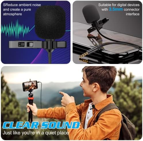 Петличный микрофона на ревера на професионален клас за BLU R2 LTE, Съвместим с мобилен телефон iPhone или камера
