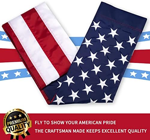 XIFAN Премия американски Флаг 3x5 Щифта Ръкав Стил, Сверхпрочный 210D Найлон Външен флаг на САЩ, най-здрав и издръжлив