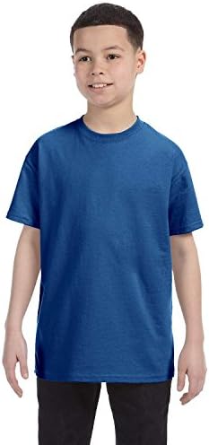 Тениска без етикети Hanes Youth 61 унция - DEEP ROYAL - L - (Стил № 54500 - Оригинален стикер)