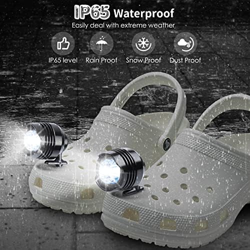 NEWREACH, Глинен съд-фенери за обувки, 2 бр. Непромокаеми Фарове за крок-обувки за нощни разходки, 3-защитен Фенерче за деца