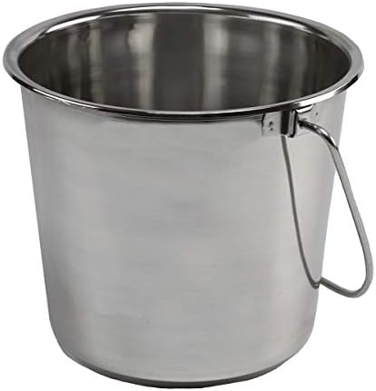 Кофа от неръждаема стомана с дръжка (4 литра) - Отлично подходящ за домашни животни, почистване, приготвяне на храна - Дръж