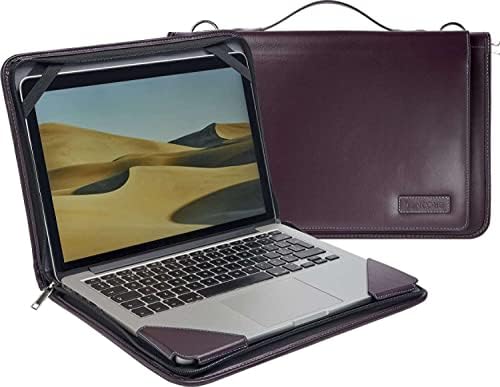 Калъф-месинджър за лаптоп Broonel от лилава кожа - Съвместим с Trekstor Surfbook A13B-PO