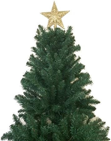 Topper за коледната елха във формата на звезда 8.3 H с Блестяща Украса за Коледно - Червен
