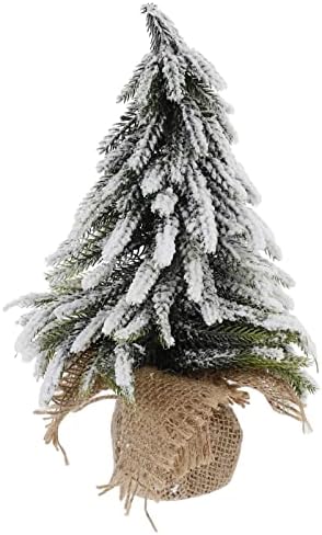 Gadpiparty Малък Офис Маса 2 елемента Настолна Коледна Елха Изкуствена Мини Коледно Дърво Фалшива Бор Коледно Дърво Снежна