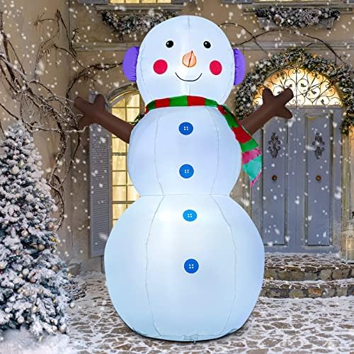 GOOSH 6 ФУТА Коледен Надуваем Снежен човек Външни Декорации Надувное Оформяне на Двора, с Вградени led крушки за Коледното