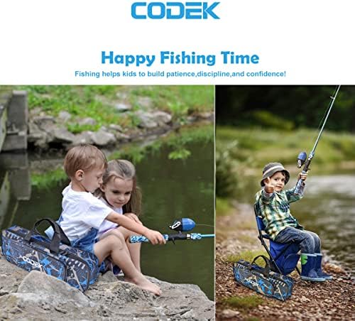Набор от удочек CODEK Kids с Пълен Начален комплект от 2 Комплекти за Преносим Телескопична въдица и макара Cambo с