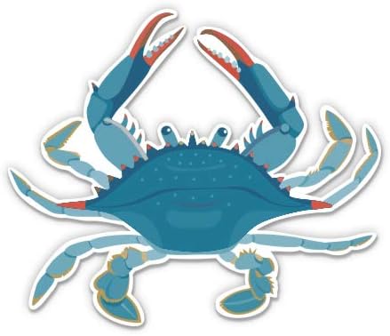 GT Graphics Blue Express Crab Pretty - 3 Vinyl Стикер за автомобил за лаптоп I-Pad, Шлемове за телефон, Шлем - Водоустойчив
