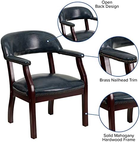 Луксозно Конферентен стол от винил Flash Furniture Diamond Navy с Акцентной покритие за ноктите
