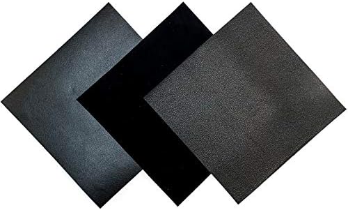 Черна Кожена кърпа, за да работи: 3 Листа овча кожа от черен велур и черна кожа агне с размери 5x5 инча / 12x12 см