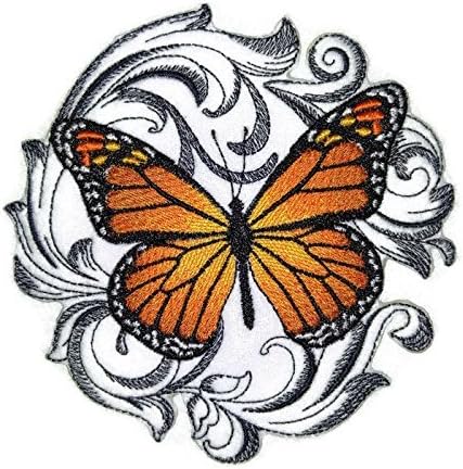 Обичай и уникални, Невероятни цветни пеперуди [Монарх в стил барок], Бродирани желязо нашивке [5 x5] Произведено в