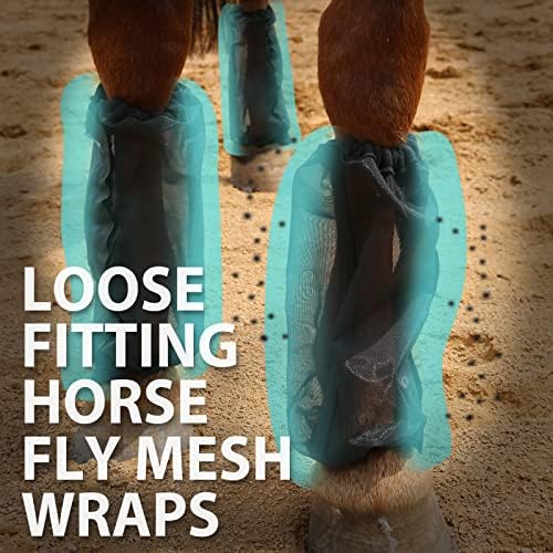 Обувки CareMaster Horse Fly с Сетчатыми опаковки за защита на краката от мухи за коня Комплект от 4 броя-Черен