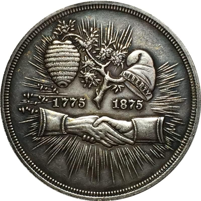 1875 Американски Възпоменателни монети Монета с Медна сребърно покритие Старинни Сребърни Монети от Чужди Възпоменателни
