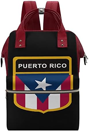 Чанта за Пелени с Флага Пуерто-Рико, Раница, Стилна Чанта За Памперси за Бременни, Мултифункционален Водоустойчив Пътен