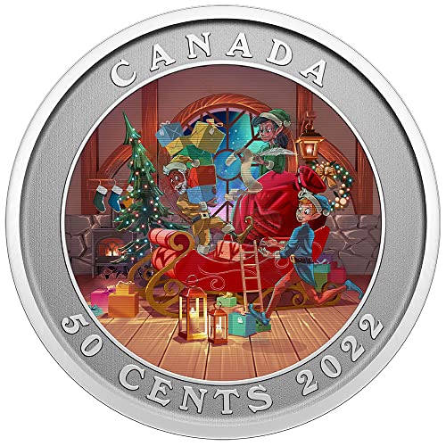 2022 DE Модерна Възпоменателна монета PowerCoin Дядо коледа на Шейна Базова Метална Монета От 50 Цента Канада 2022
