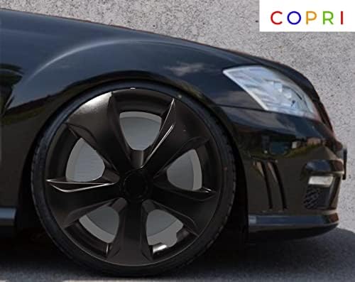 Комплект Copri от 4 Джанти Накладки 14-Инчов Черен на цвят, с защелкивающимся Капак Подходящ за Mazda
