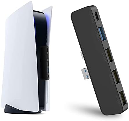 USB-хъб с 5 порта за PS5, USB удължителен кабел, Високоскоростен адаптер за разширяване на игрова конзола PS5,