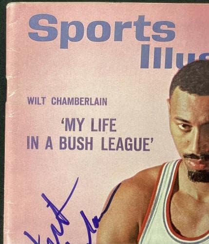 Уилт Чембърлейн е подписал договор с Спортс илюстрейтид 4/12/65 Баскетбол 76ers Auto HOF JSA - Списания НБА с автограф
