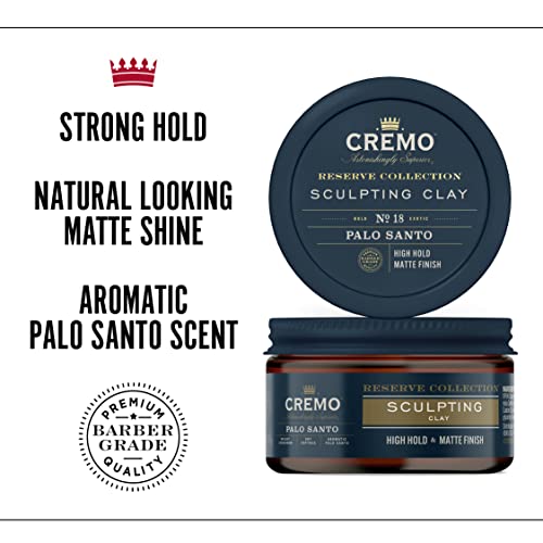 Глина за стайлинг на коса Cremo Premium Barber Grade Palo Santo (Резервно колекция), Висока степен на фиксация, Матово покритие,