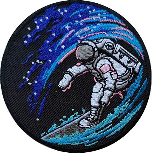 2 бр. Нашивка Астронавти за космически Сърф - Готини Ленти за космически Сърф - Бродирани желязо /Дойде за
