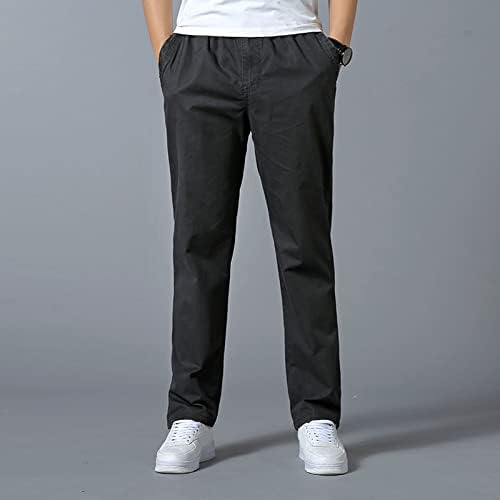 Обикновена модерен мъжки ежедневни свободни памучни панталони големи размери с джобове дантела, анцуг от плюш