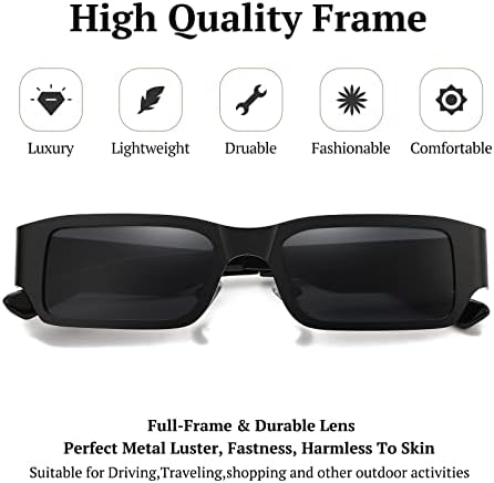 ТЯ е Ретро Правоъгълни Слънчеви очила за Жени на Малки Vintage Слънчеви Очила в стил Хипи, с Тесни Метални Рамки Y2k Sunnies