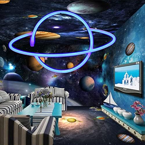 YFUNNLE Неонова реклама, 3 бр. Led Стенен Декор Неонови Светлини, Планетата на Ракета Астронавт Неонови Надписи Космически