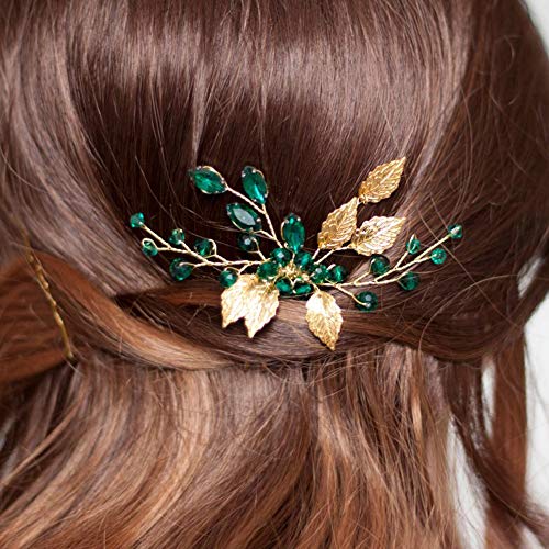 Aimimier Сватбена гребен за коса с лилав кристал, украса за коса с аметистом, сватбени аксесоари за коса, за жени или момичета