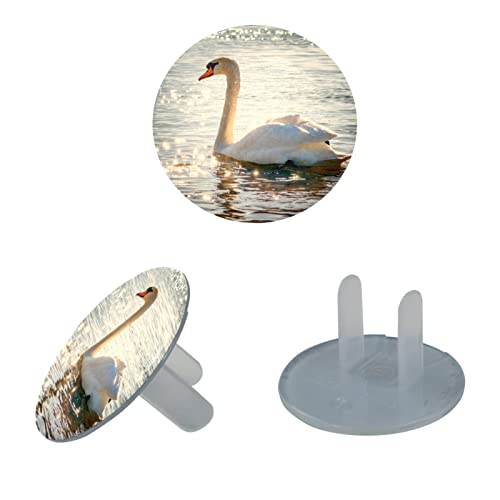 Капачки за контакти Swan on The Lake, 12 бр. - Защитни капачки за контакти, за деца – Здрави и устойчиви –