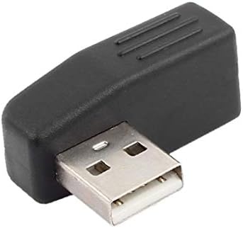 Адаптер X-DREE с ъглов конектор 90 градуса USB 2.0 A M/F, за мъже и жени в Ляво Черен (Adattatore per connettore