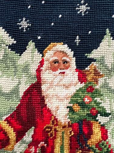 Коледен отглеждане на Ръчна работа с бродерия - Дядо Коледа - Малка точка на лицето - 11 x 18
