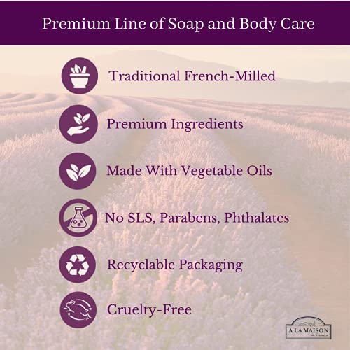 Течен сапун за ръце A LA MAISON Rose Lilac - Естествен Овлажняващ сапун е Тройно Френски мелене (3 опаковки, бутилка 16,9 унция)