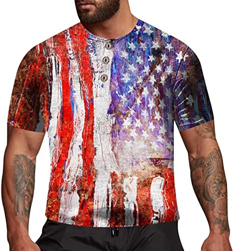 Реколта Ризи за Мъже, Мъжки Патриотическая Тениска с Американския Флаг, Къс Ръкав, Ден на Независимостта, Ежедневни Тениски