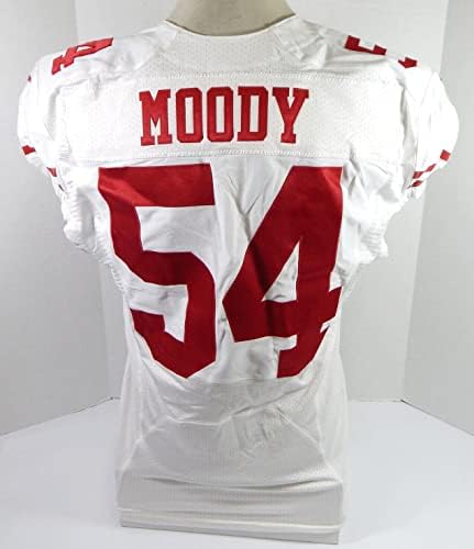 2015 San Francisco 49ers Ник Moody 54 Използвана В играта Бяла Риза 44 DP28725 - Използваните В играта Тениски NFL без подпис