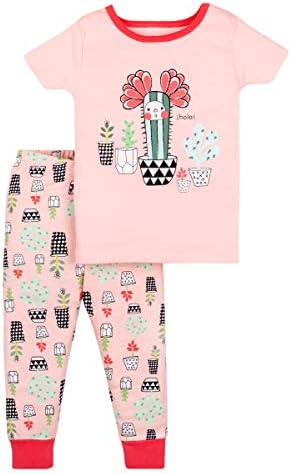 Пижами LAMAZE от Суперчешеного естествен Памук за малки момичета, Дебнещ Пижама с Къс Ръкав, Комплект от 2 теми, Без