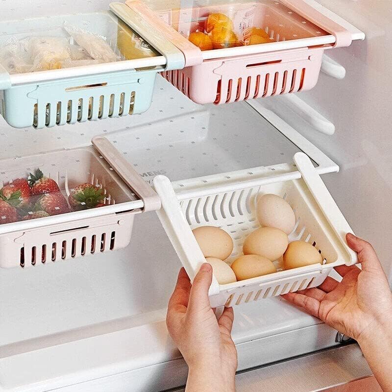 Хладилник, разтегателен органайзер за пресни продукти, разтегателен кухненски органайзер за съхранение на зеленчуци